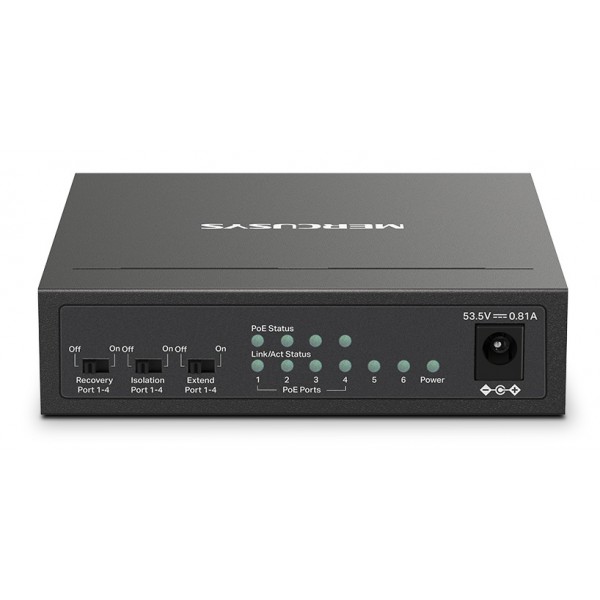 MERCUSYS Desktop Switch MS106LP, 6x 10/100 Mbps, PoE+, Ver. 1.0 MERCUSYS Desktop Switch MS106LP, 6x 10/100 Mbps, PoE+, Ver. 1.0