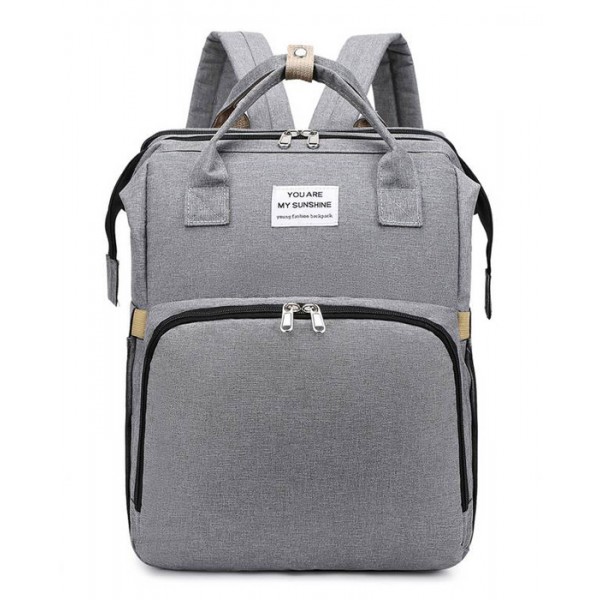 2 σε 1 τσάντα πλάτης & παιδικό κρεβατάκι TMV-0055, αδιάβροχη, γκρι 2 σε 1 τσάντα πλάτης & παιδικό κρεβατάκι TMV-0055, αδιάβροχη, γκρι