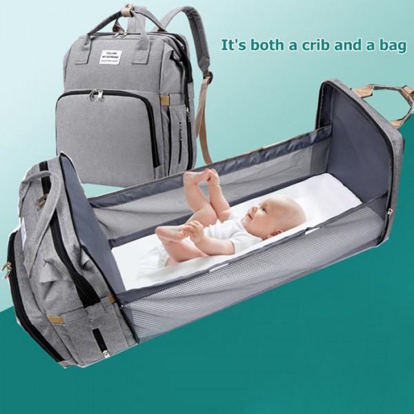 2 σε 1 τσάντα πλάτης & παιδικό κρεβατάκι TMV-0055, αδιάβροχη, γκρι 2 σε 1 τσάντα πλάτης & παιδικό κρεβατάκι TMV-0055, αδιάβροχη, γκρι
