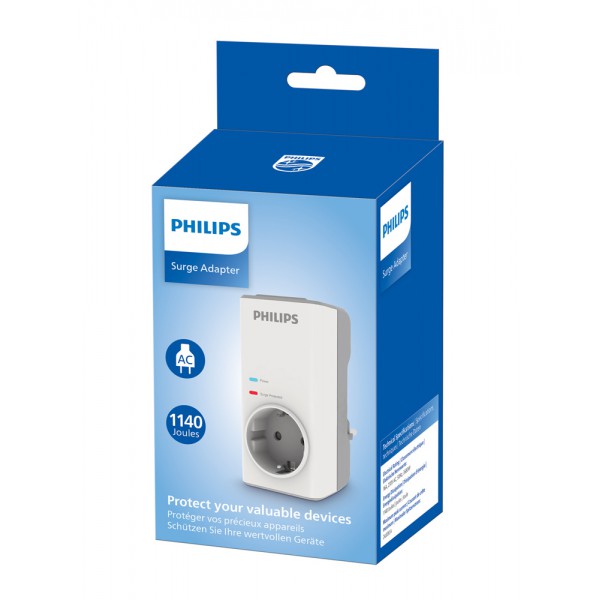 PHILIPS αντάπτορας ρεύματος CHP7010W/10, 1 θέση, 1140J, 16A, λευκός