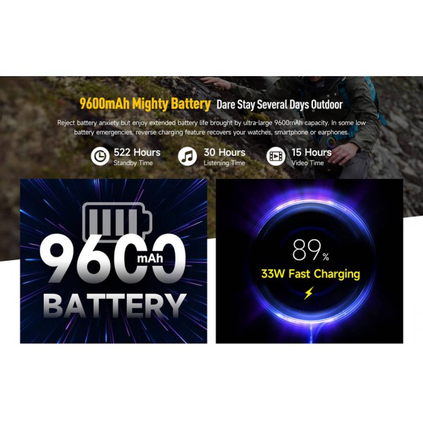 ULEFONE smartphone Armor 21, 6.58", ηχείο 3.5W, 8/256GB, 9600mAh, μαύρο ULEFONE smartphone Armor 21, 6.58", ηχείο 3.5W, 8/256GB, 9600mAh, μαύρο