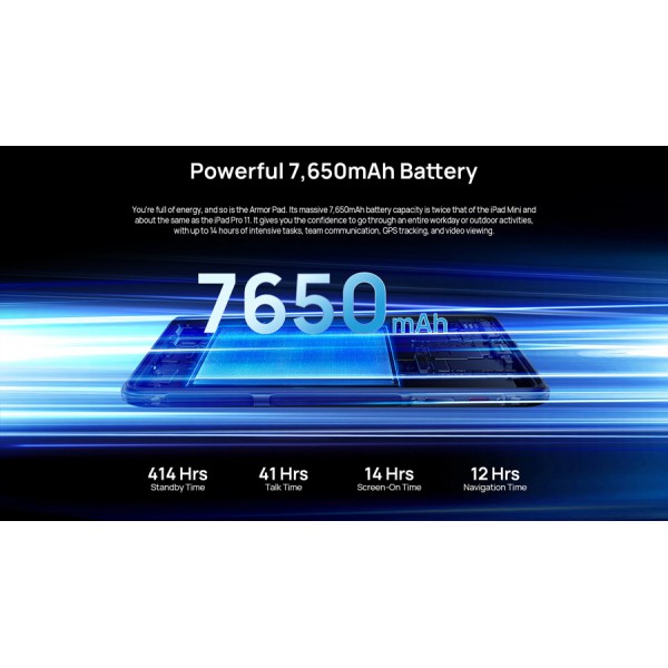 ULEFONE tablet Armor Pad, 8", 4/64GB, 7650mAh, IP68/IP69K, 4G, μαύρο ULEFONE tablet Armor Pad, 8", 4/64GB, 7650mAh, IP68/IP69K, 4G, μαύρο