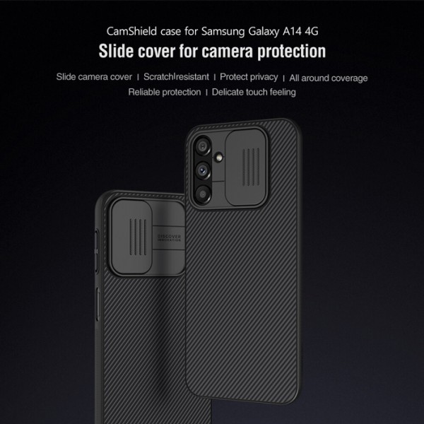 NILLKIN θήκη CamShield για Samsung Galaxy A14 4G, μαύρη NILLKIN θήκη CamShield για Samsung Galaxy A14 4G, μαύρη