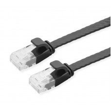 POWERTECH καλώδιο δικτύου CAB-N345, flat, Cat 6a U/UTP, 25cm, μαύρο