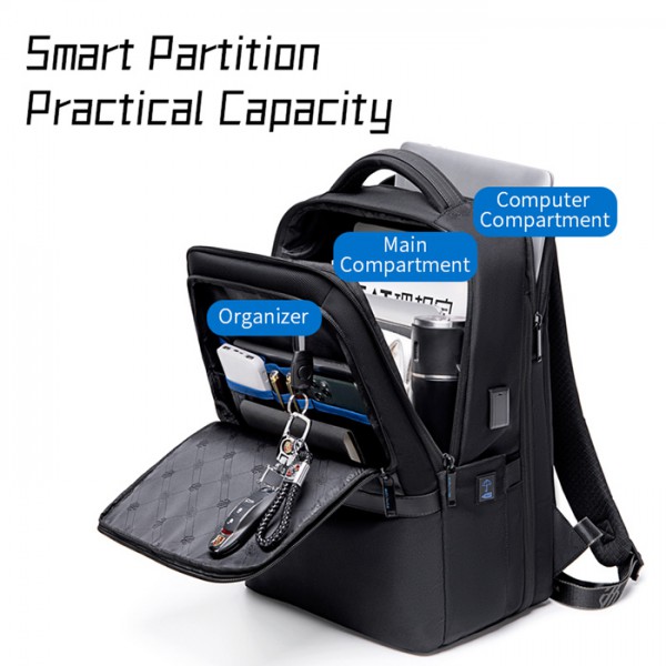 ARCTIC HUNTER τσάντα πλάτης B00490 με θήκη laptop 15.6", 27L, USB, μαύρη ARCTIC HUNTER τσάντα πλάτης B00490 με θήκη laptop 15.6", 27L, USB, μαύρη