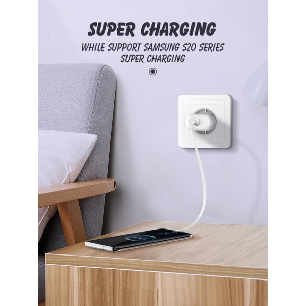 LDNIO φορτιστής τοίχου A1206C με καλώδιο USB-C, 1x USB-C, 27W PD, λευκός LDNIO φορτιστής τοίχου A1206C με καλώδιο USB-C, 1x USB-C, 27W PD, λευκός