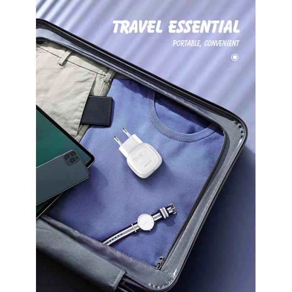 LDNIO φορτιστής τοίχου A1206C με καλώδιο USB-C, 1x USB-C, 27W PD, λευκός LDNIO φορτιστής τοίχου A1206C με καλώδιο USB-C, 1x USB-C, 27W PD, λευκός