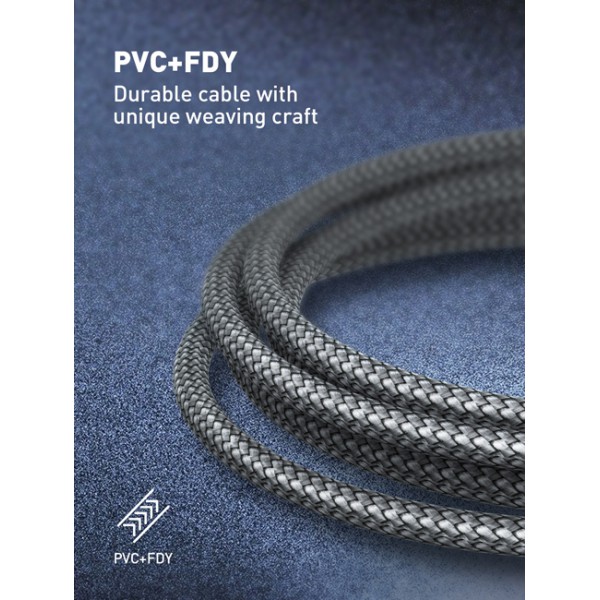 LDNIO καλώδιο USB-C σε USB-C LC102, 65W PD, 2m, γκρι LDNIO καλώδιο USB-C σε USB-C LC102, 65W PD, 2m, γκρι