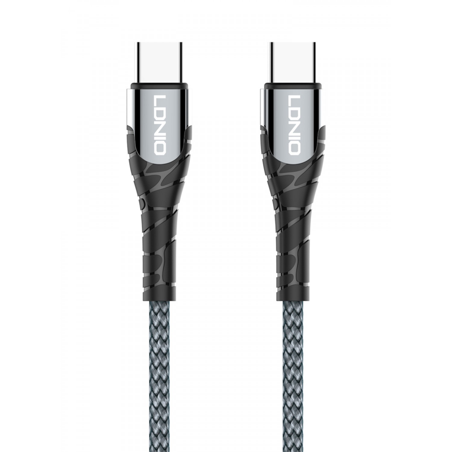 LDNIO καλώδιο USB-C σε USB-C LC102, 65W PD, 2m, γκρι LDNIO καλώδιο USB-C σε USB-C LC102, 65W PD, 2m, γκρι