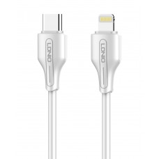 LDNIO καλώδιο Lightning σε USB-C LC121I, 30W PD, 1m, λευκό