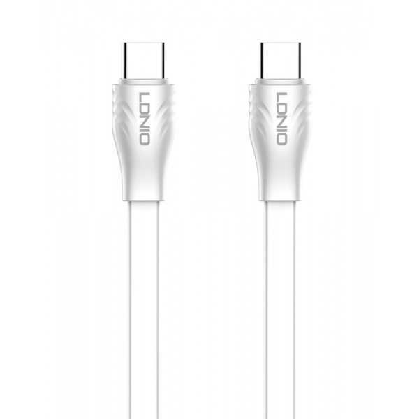 LDNIO καλώδιο USB-C σε USB-C LC131C, 65W PD, 1m, λευκό LDNIO καλώδιο USB-C σε USB-C LC131C, 65W PD, 1m, λευκό