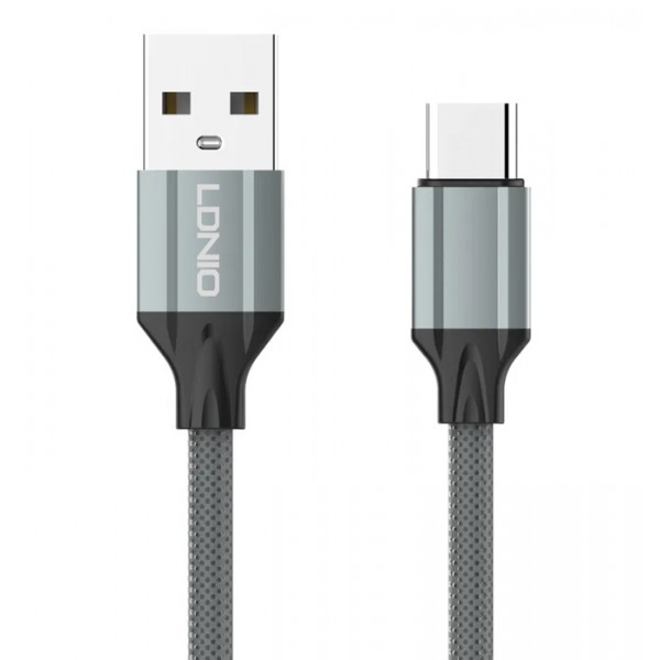 LDNIO καλώδιο USB-C σε USB LS442, 2.4A, 2m, γκρι LDNIO καλώδιο USB-C σε USB LS442, 2.4A, 2m, γκρι