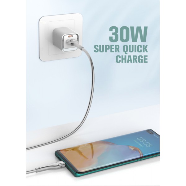 LDNIO καλώδιο Ligntining σε USB LS652, 30W, 2m, γκρι LDNIO καλώδιο Ligntining σε USB LS652, 30W, 2m, γκρι