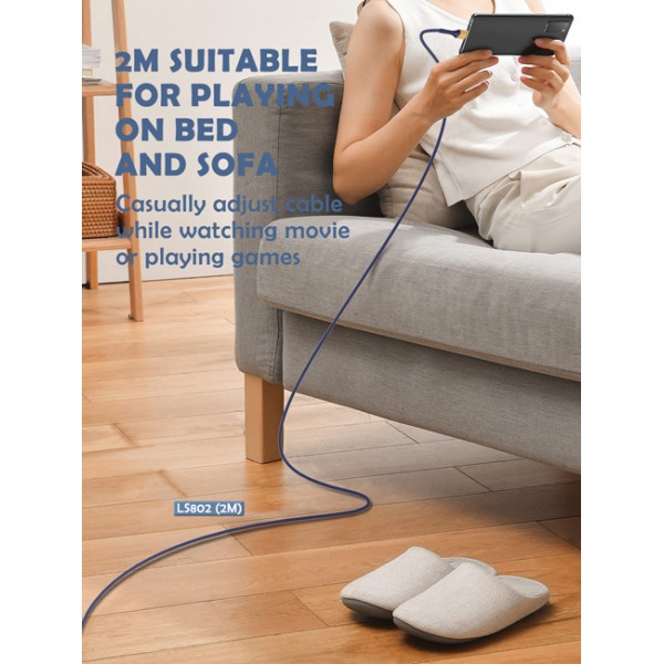 LDNIO καλώδιο Lightning σε USB LS802, 30W, 2m, λευκό LDNIO καλώδιο Lightning σε USB LS802, 30W, 2m, λευκό