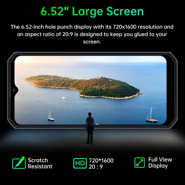 OUKITEL Smartphone K15 Plus, 6.52", 4/32GB, Quad-core, 10000mAh, μαύρο