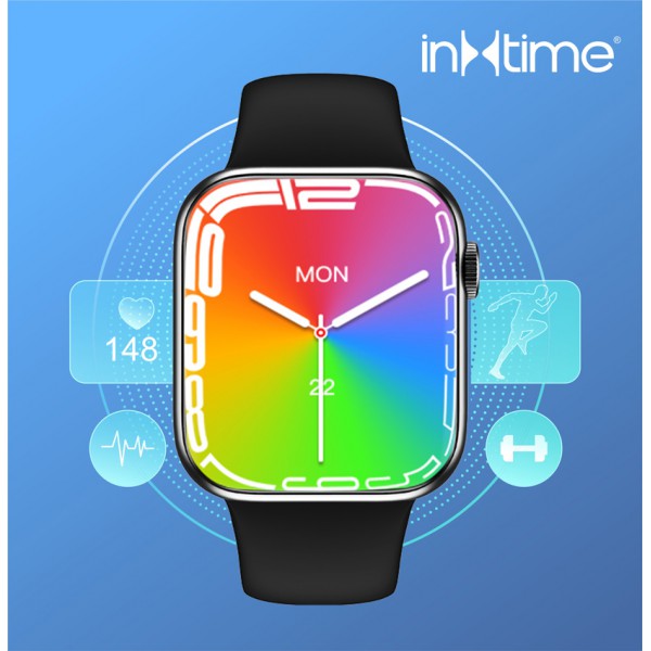 ΙΝΤΙΜΕ smartwatch 7 Max, 1.99", IP67, heart rate, ηχείο & mic, μαύρο
