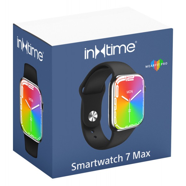 ΙΝΤΙΜΕ smartwatch 7 Max, 1.99", IP67, heart rate, ηχείο & mic, μαύρο
