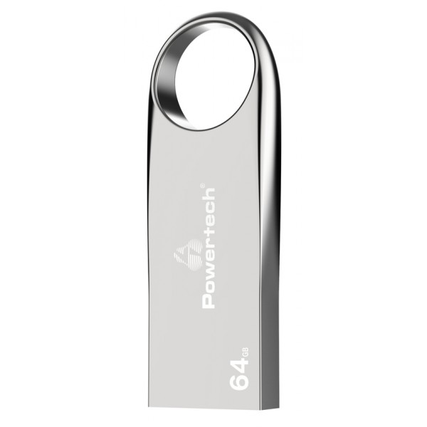 POWERTECH USB Flash Drive PT-1122, 64GB, USB 2.0, ασημί POWERTECH USB Flash Drive PT-1122, 64GB, USB 2.0, ασημί