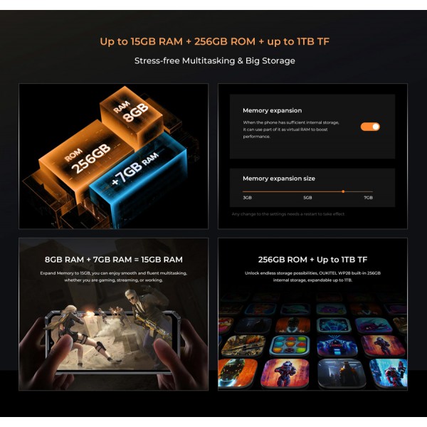 OUKITEL smartphone WP28, IP68/IP69K, 6.52", 8/256GB, 10600mAh, μαύρο OUKITEL smartphone WP28, IP68/IP69K, 6.52", 8/256GB, 10600mAh, μαύρο