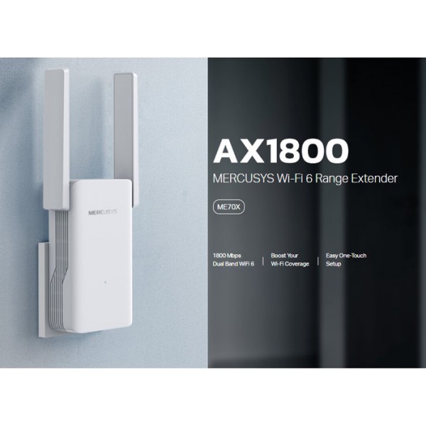 MERCUSYS range extender ME70X, Wi-Fi 6, 1800Mbps AX1800, Ver. 1.0 MERCUSYS range extender ME70X, Wi-Fi 6, 1800Mbps AX1800, Ver. 1.0