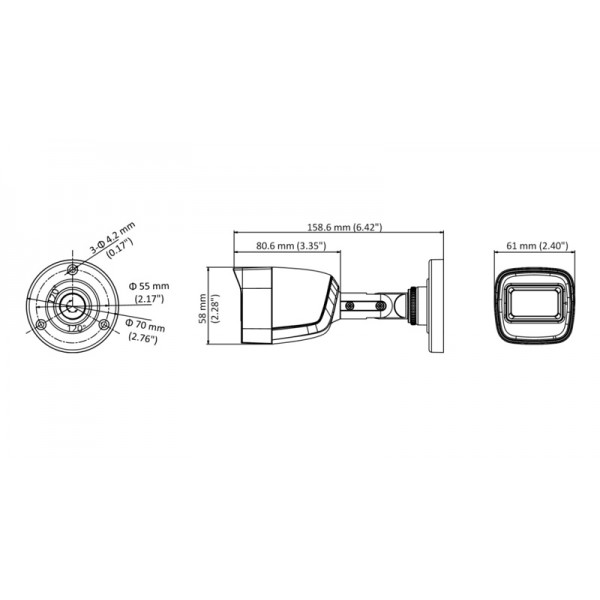 HIKVISION HIWATCH υβριδική κάμερα HWT-B120-MS, 2.8mm, 2MP, IP66, IR 30m HIKVISION HIWATCH υβριδική κάμερα HWT-B120-MS, 2.8mm, 2MP, IP66, IR 30m