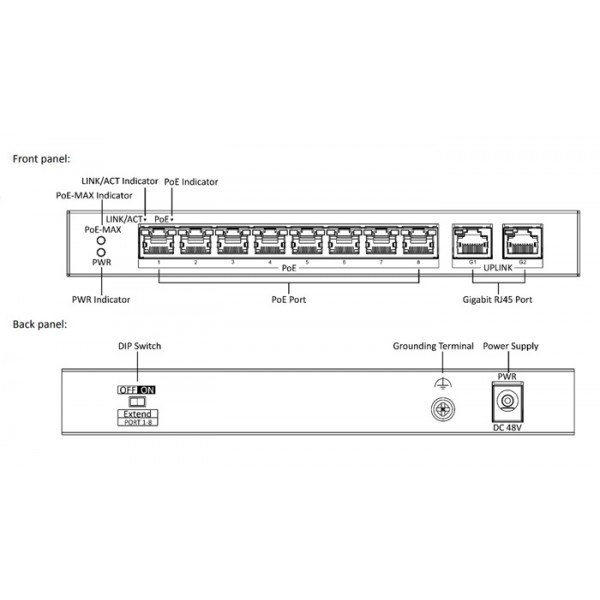 HIKVISION Unmanaged Switch DS-3E0310P-E/M, 8x PoE ports, 60W, 100Mbps HIKVISION Unmanaged Switch DS-3E0310P-E/M, 8x PoE ports, 60W, 100Mbps