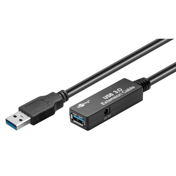 GOOBAY καλώδιο προέκτασης USB 3.0 95727, active, 5Gbps, 5m, μαύρο GOOBAY καλώδιο προέκτασης USB 3.0 95727, active, 5Gbps, 5m, μαύρο