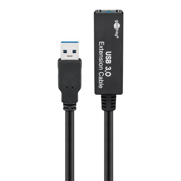 GOOBAY καλώδιο προέκτασης USB 3.0 95727, active, 5Gbps, 5m, μαύρο GOOBAY καλώδιο προέκτασης USB 3.0 95727, active, 5Gbps, 5m, μαύρο