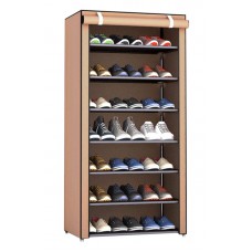 Υφασμάτινη παπουτσοθήκη HUH-0125 με 7 ράφια, 57x28x126cm, καφέ