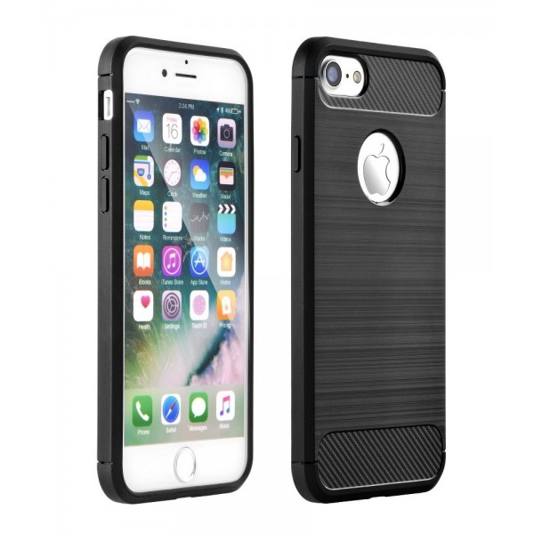 POWERTECH Θήκη Carbon Flex για iPhone 7/8, Black
