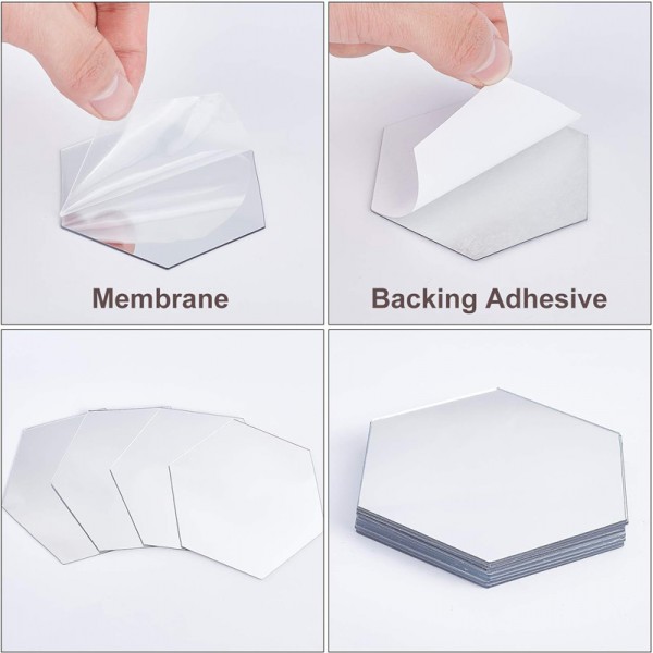 Σετ αυτοκόλλητοι ακριλικοί καθρέφτες AG543D εξάγωνοι, 15.5x17.5cm, 12τμχ Σετ αυτοκόλλητοι ακριλικοί καθρέφτες AG543D εξάγωνοι, 15.5x17.5cm, 12τμχ