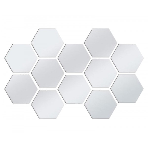 Σετ αυτοκόλλητοι ακριλικοί καθρέφτες AG543D εξάγωνοι, 15.5x17.5cm, 12τμχ Σετ αυτοκόλλητοι ακριλικοί καθρέφτες AG543D εξάγωνοι, 15.5x17.5cm, 12τμχ