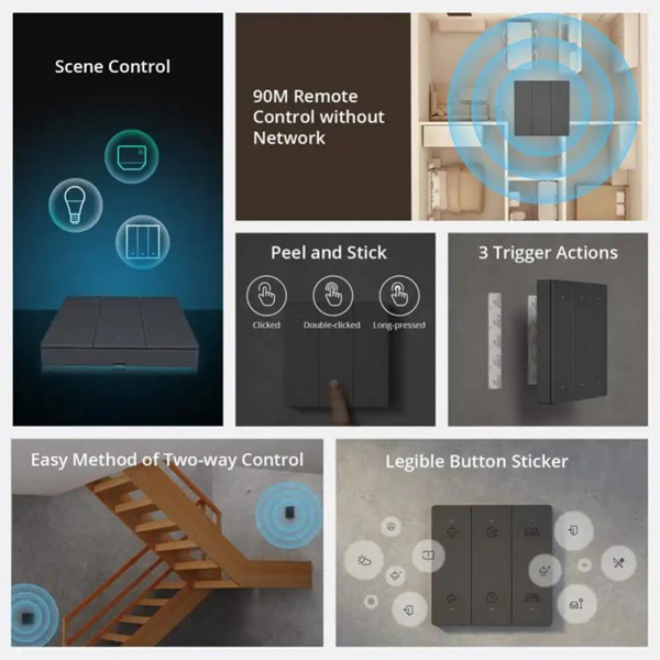 SONOFF smart διακόπτης R5W με 6x πλήκτρα, Wi-Fi, λευκός SONOFF smart διακόπτης R5W με 6x πλήκτρα, Wi-Fi, λευκός