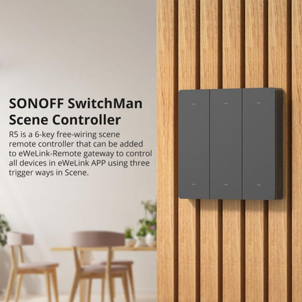 SONOFF smart διακόπτης R5W με 6x πλήκτρα, Wi-Fi, λευκός SONOFF smart διακόπτης R5W με 6x πλήκτρα, Wi-Fi, λευκός