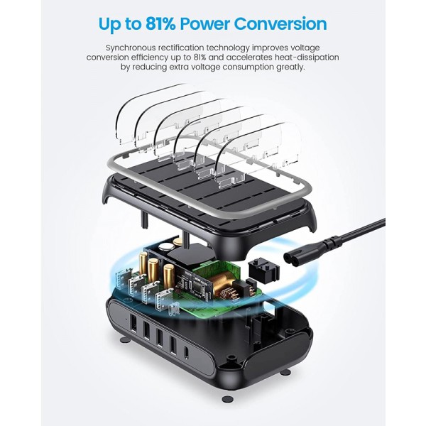 ORICO USB σταθμός φόρτισης APD-4U1C, 5x USB, 50W, μαύρος ORICO USB σταθμός φόρτισης APD-4U1C, 5x USB, 50W, μαύρος