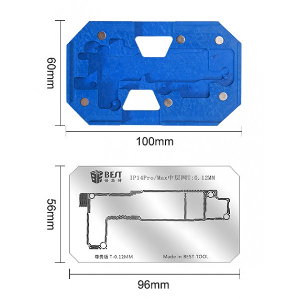BEST Reballing stencil 3D BST-084, για iphone 14 Pro/14 Pro Max CPU BEST Reballing stencil 3D BST-084, για iphone 14 Pro/14 Pro Max CPU