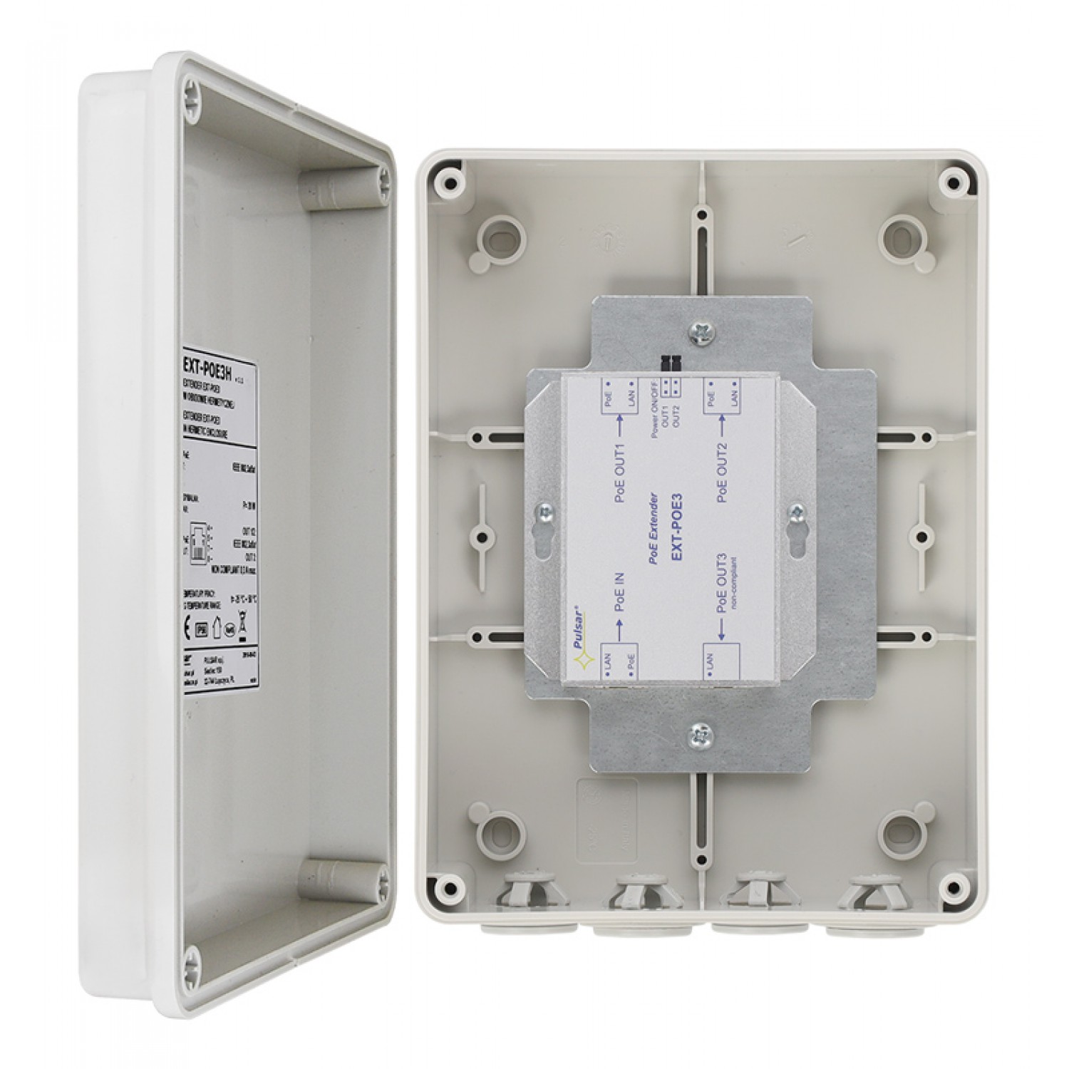 PULSAR extender EXT-POE3H με κυτίο, PoE, IP56 PULSAR extender EXT-POE3H με κυτίο, PoE, IP56