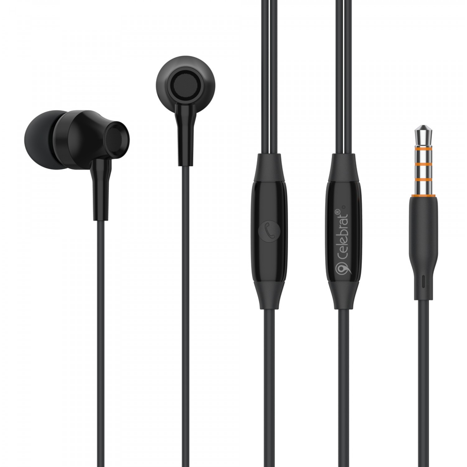 CELEBRAT earphones με μικρόφωνο G25, 3.5mm, 1.2m, μαύρα CELEBRAT earphones με μικρόφωνο G25, 3.5mm, 1.2m, μαύρα