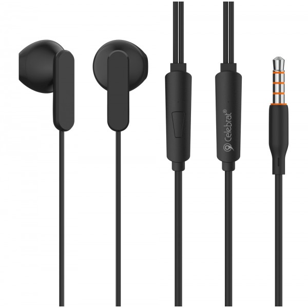 CELEBRAT earphones με μικρόφωνο G23, 3.5mm, 1.2m, μαύρα CELEBRAT earphones με μικρόφωνο G23, 3.5mm, 1.2m, μαύρα