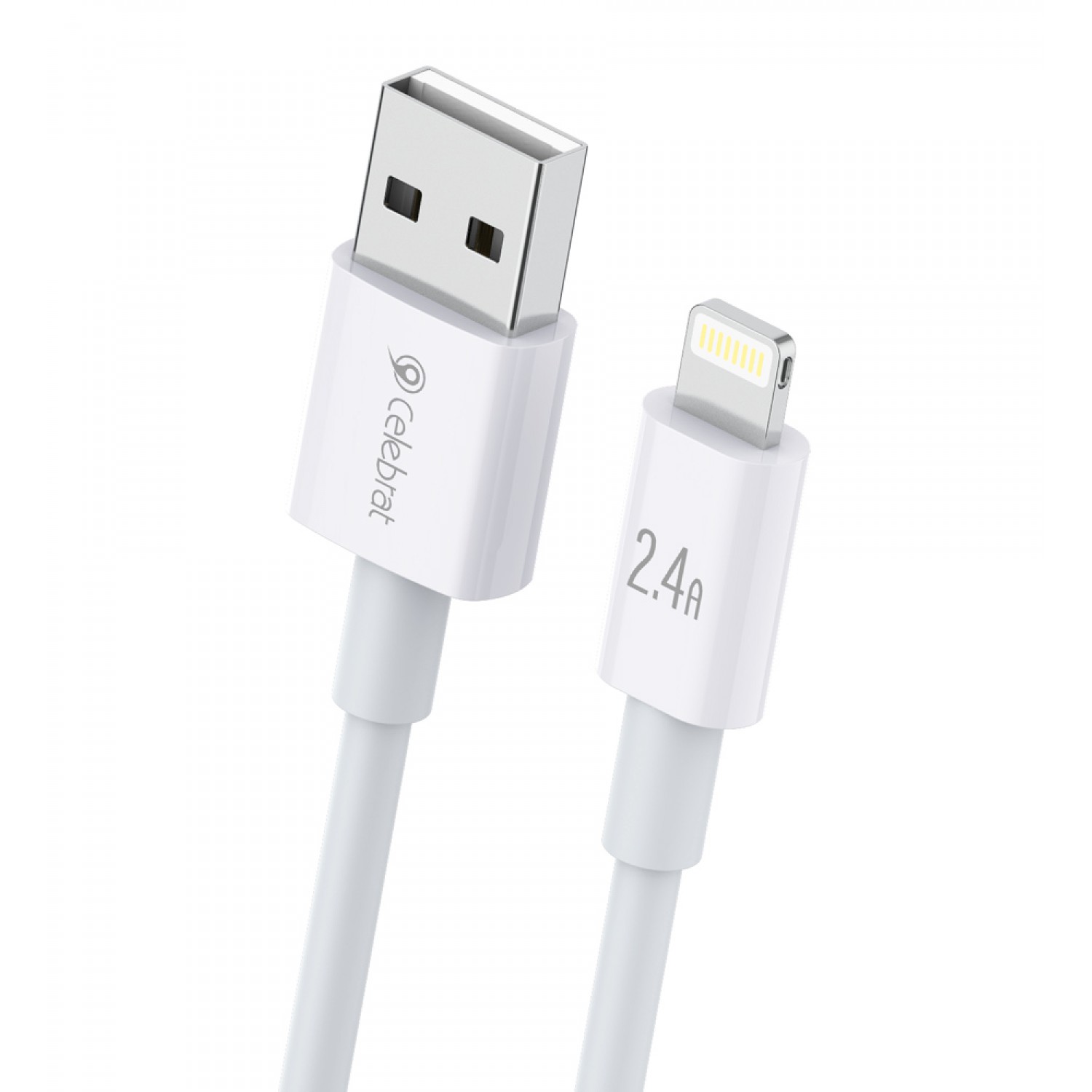 CELEBRAT καλώδιο Lightning σε USB CB-24L, 2.4A, 1.2m, λευκό CELEBRAT καλώδιο Lightning σε USB CB-24L, 2.4A, 1.2m, λευκό