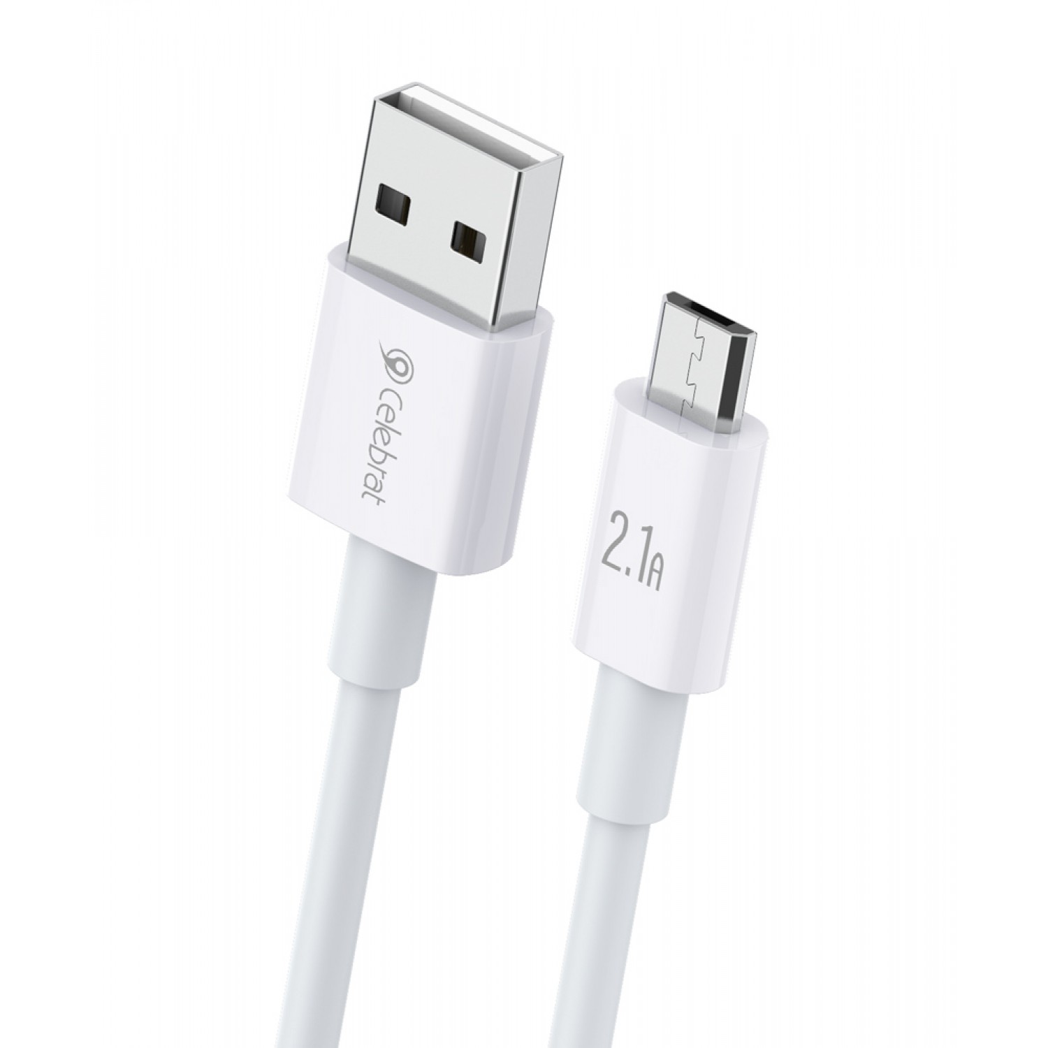 CELEBRAT καλώδιο Micro USB σε USB CB-24M, 2.1A, 1.2m, λευκό CELEBRAT καλώδιο Micro USB σε USB CB-24M, 2.1A, 1.2m, λευκό