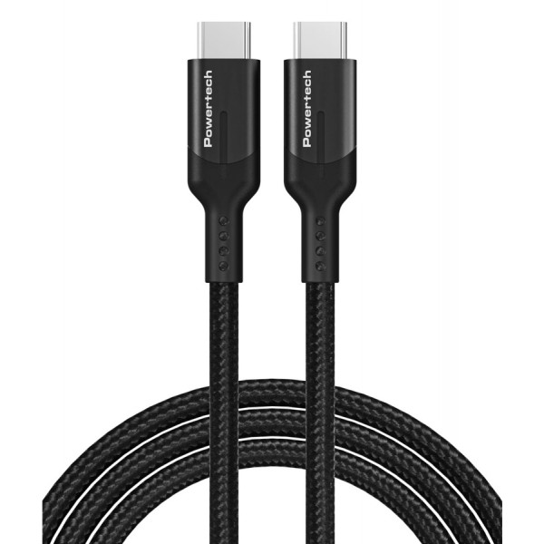 POWERTECH καλώδιο USB-C PTR-0135, PD 60W, 10Gbps, copper, 1m, μαύρο POWERTECH καλώδιο USB-C PTR-0135, PD 60W, 10Gbps, copper, 1m, μαύρο