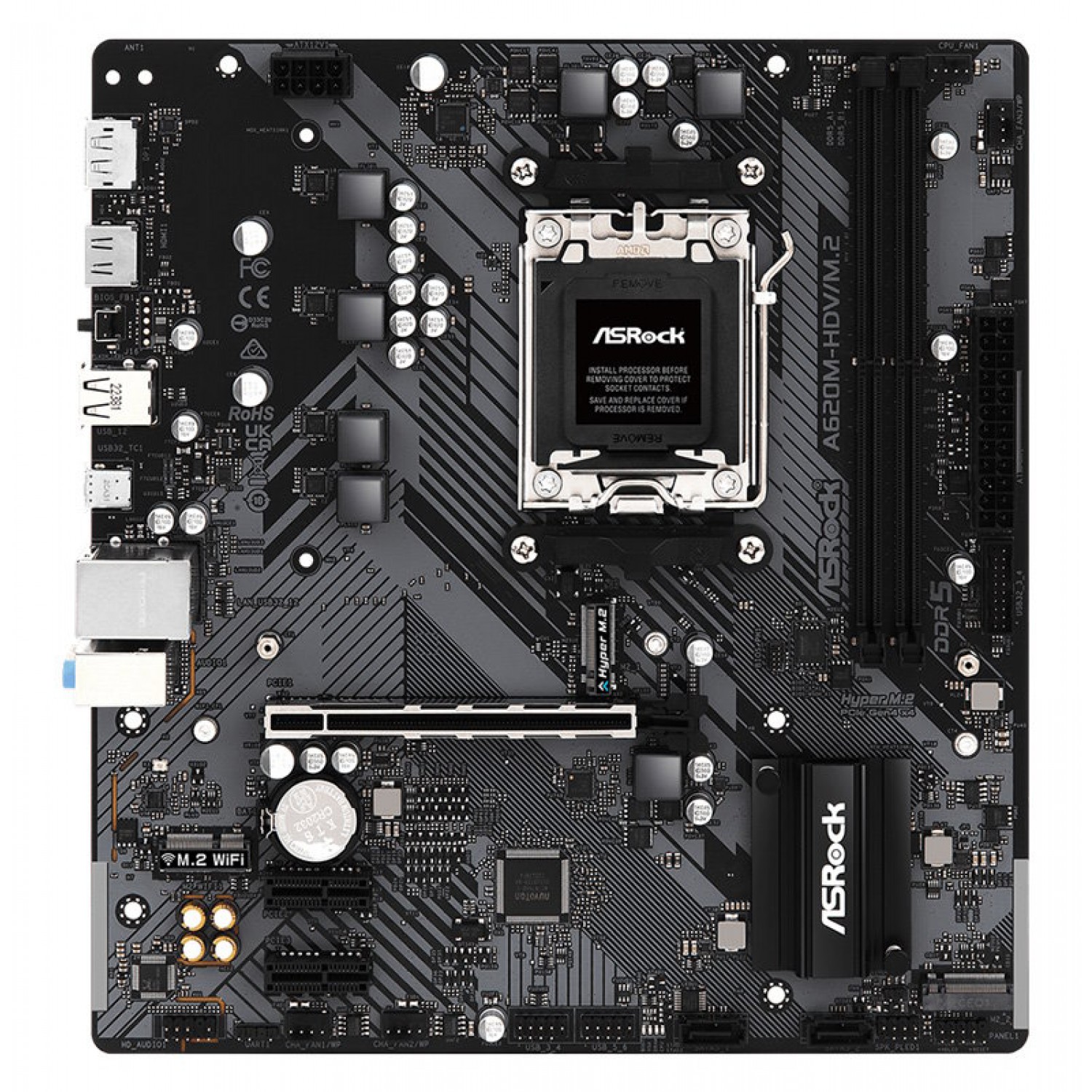 ASROCK μητρική A620M-HDV/M.2, 2x DDR5, AM5, USB 3.2, mATX ASROCK μητρική A620M-HDV/M.2, 2x DDR5, AM5, USB 3.2, mATX