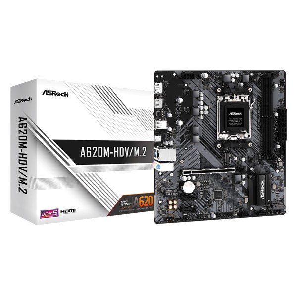 ASROCK μητρική A620M-HDV/M.2, 2x DDR5, AM5, USB 3.2, mATX ASROCK μητρική A620M-HDV/M.2, 2x DDR5, AM5, USB 3.2, mATX