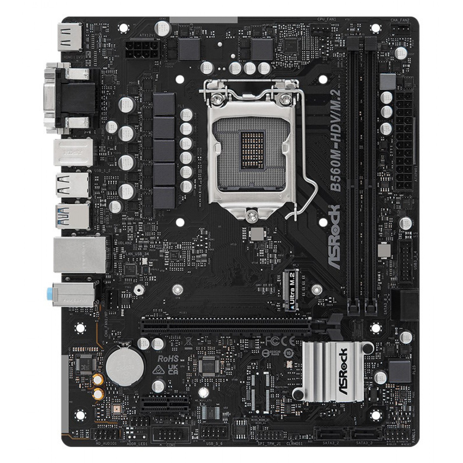 ASROCK μητρική B560M-HDV/M.2, 2x DDR4, s1200, USB 3.2, mATX ASROCK μητρική B560M-HDV/M.2, 2x DDR4, s1200, USB 3.2, mATX
