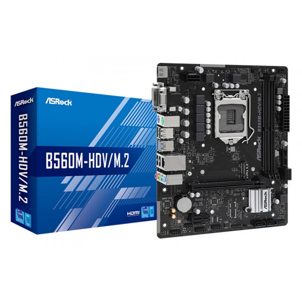ASROCK μητρική B560M-HDV/M.2, 2x DDR4, s1200, USB 3.2, mATX ASROCK μητρική B560M-HDV/M.2, 2x DDR4, s1200, USB 3.2, mATX