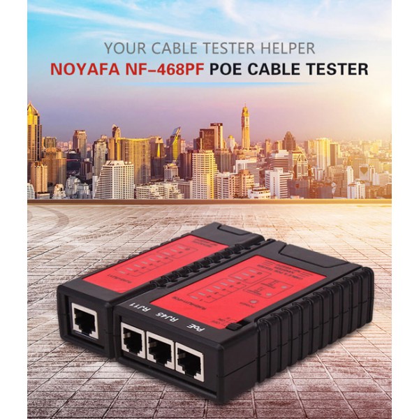 NOYAFA tester καλωδίων δικτύου NF-468PF για PoE RJ45 & RJ11 NOYAFA tester καλωδίων δικτύου NF-468PF για PoE RJ45 & RJ11
