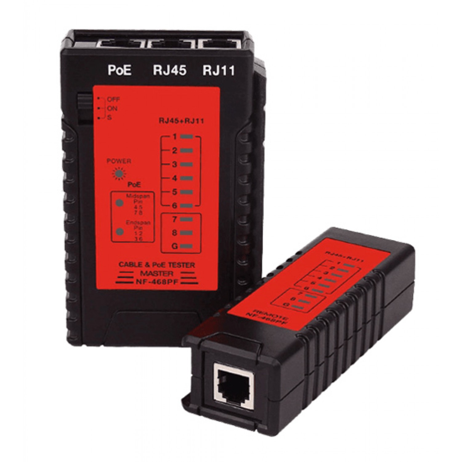 NOYAFA tester καλωδίων δικτύου NF-468PF για PoE RJ45 & RJ11 NOYAFA tester καλωδίων δικτύου NF-468PF για PoE RJ45 & RJ11
