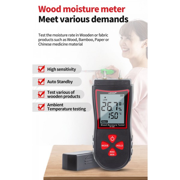 NOYAFA ψηφιακός μετρητής υγρασίας ξύλου NF-568 NOYAFA ψηφιακός μετρητής υγρασίας ξύλου NF-568