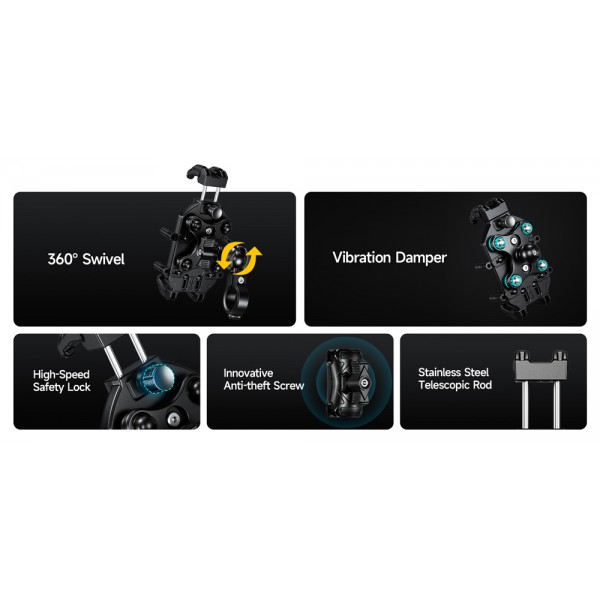 ULEFONE βάση ποδηλάτου για smartphone Armor Mount Pro, μαύρη ULEFONE βάση ποδηλάτου για smartphone Armor Mount Pro, μαύρη